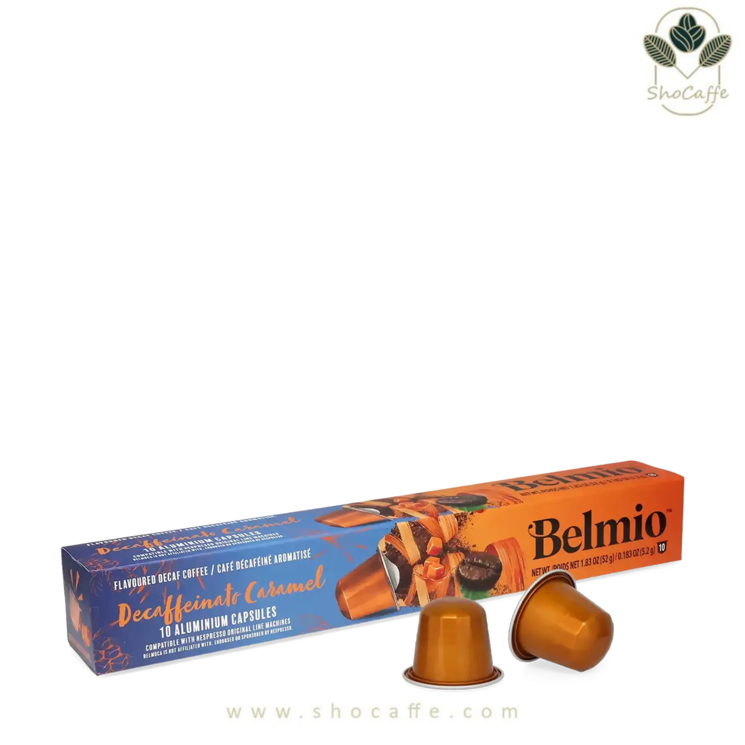 کپسول قهوه نسپرسو بلمیو با طعم کارامل دکف Belmio Decaffeinato Caramel